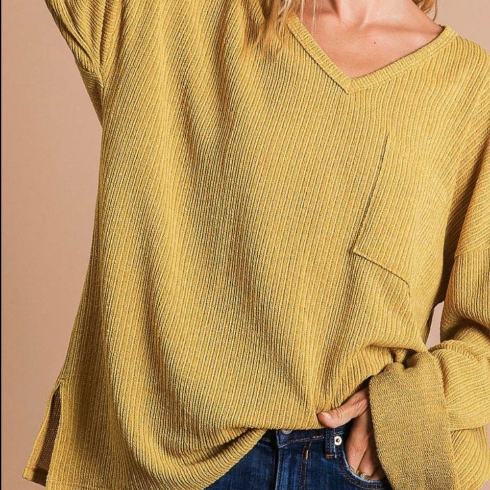 Sale 🎀 Saffron Ribbed Knit Sweater